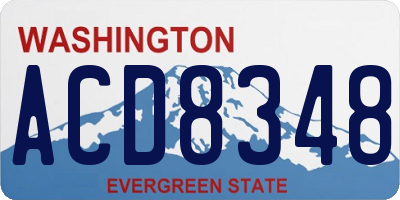 WA license plate ACD8348