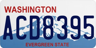 WA license plate ACD8395