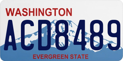 WA license plate ACD8489