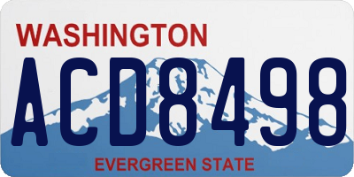WA license plate ACD8498