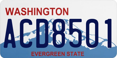 WA license plate ACD8501