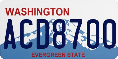 WA license plate ACD8700