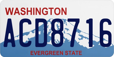 WA license plate ACD8716
