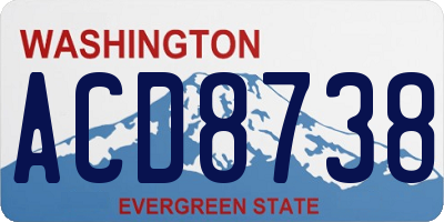 WA license plate ACD8738
