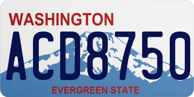 WA license plate ACD8750