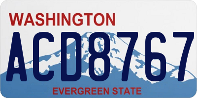 WA license plate ACD8767