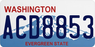 WA license plate ACD8853
