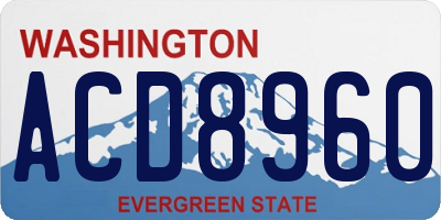 WA license plate ACD8960