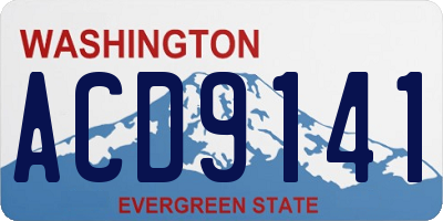 WA license plate ACD9141