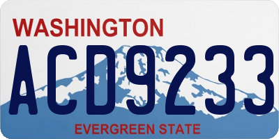 WA license plate ACD9233
