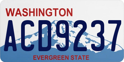 WA license plate ACD9237