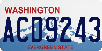 WA license plate ACD9243