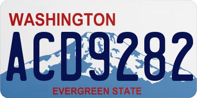 WA license plate ACD9282