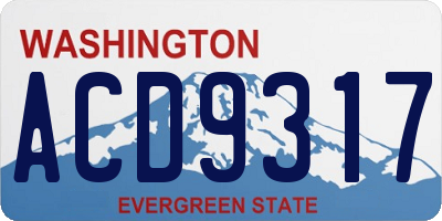 WA license plate ACD9317