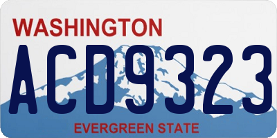 WA license plate ACD9323
