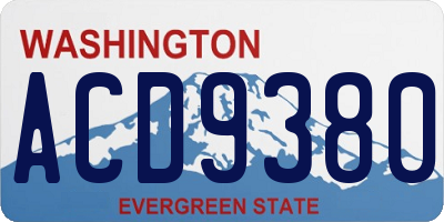 WA license plate ACD9380