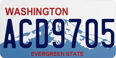 WA license plate ACD9705