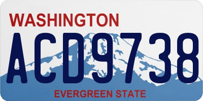 WA license plate ACD9738