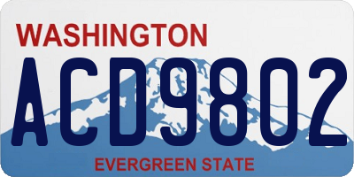 WA license plate ACD9802