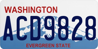 WA license plate ACD9828
