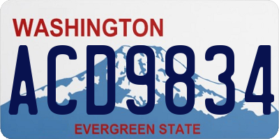WA license plate ACD9834