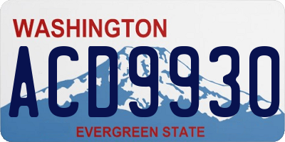 WA license plate ACD9930