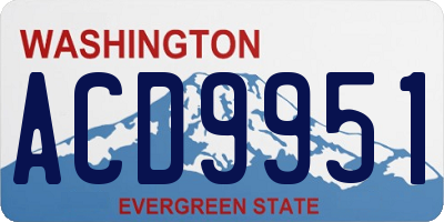 WA license plate ACD9951