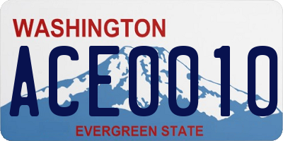 WA license plate ACE0010