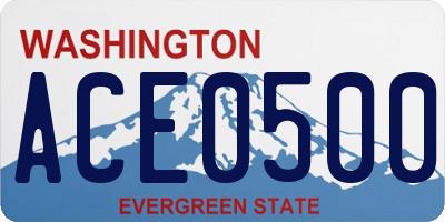 WA license plate ACE0500