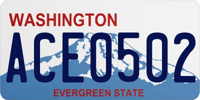 WA license plate ACE0502