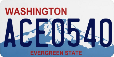 WA license plate ACE0540
