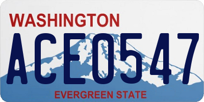 WA license plate ACE0547