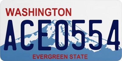 WA license plate ACE0554