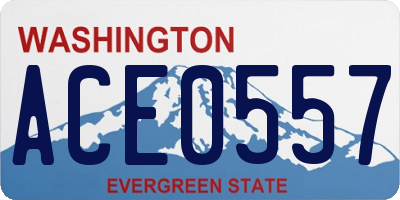 WA license plate ACE0557
