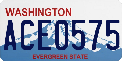 WA license plate ACE0575
