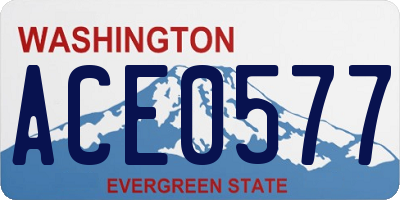 WA license plate ACE0577