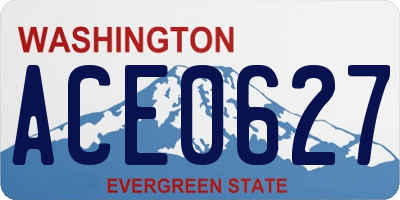 WA license plate ACE0627