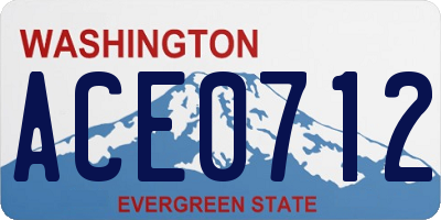 WA license plate ACE0712