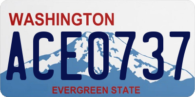 WA license plate ACE0737