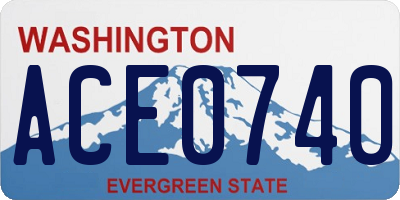 WA license plate ACE0740