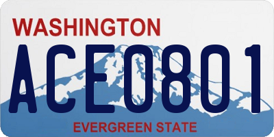 WA license plate ACE0801