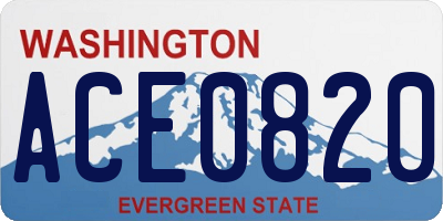 WA license plate ACE0820