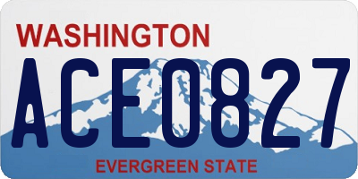 WA license plate ACE0827
