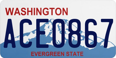 WA license plate ACE0867
