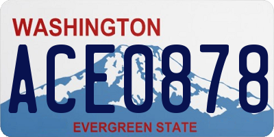 WA license plate ACE0878