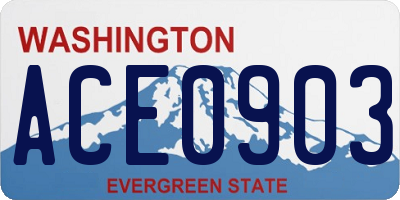 WA license plate ACE0903