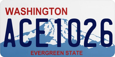 WA license plate ACE1026