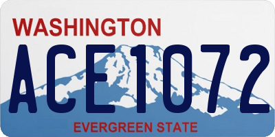 WA license plate ACE1072