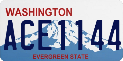 WA license plate ACE1144