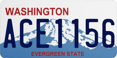 WA license plate ACE1156